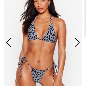 NWT Nasty Gal Leopard Triangle Bikini Set